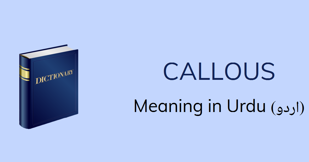 Callous Meaning In Urdu Callous Definition English To Urdu