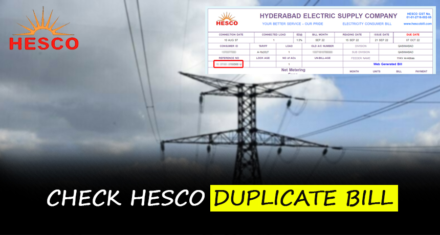 HESCO Duplicate Bill Hyderabad - HESCO Bill Check Online 2025