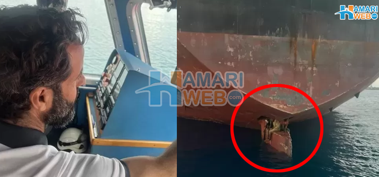 بحری جہاز کے رڈر بلیڈ (نچلے حصے) پر بیٹھ کر سفر کرنے والے تارکینِ وطن کی تصویر وائرل