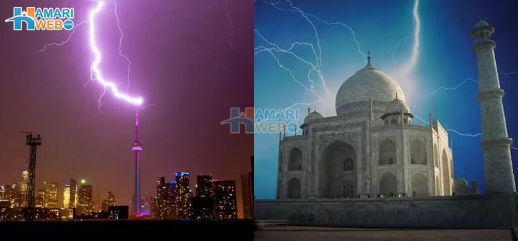 آسمانی بجلی کی زد میں آنے والی مشہور عمارات کی دل دہلا دینے والی تصاویر