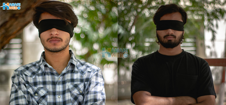 تمام نوجوان آنکھوں پر سیاہ پٹی بندھی تصویر کی ڈی پی لگائيں