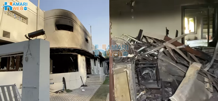 جلی دیواریں اور ٹوٹے دروازے، کور کمانڈر ہاؤس میں کیا ہوا؟ اندرونی مناظر دیکھیں