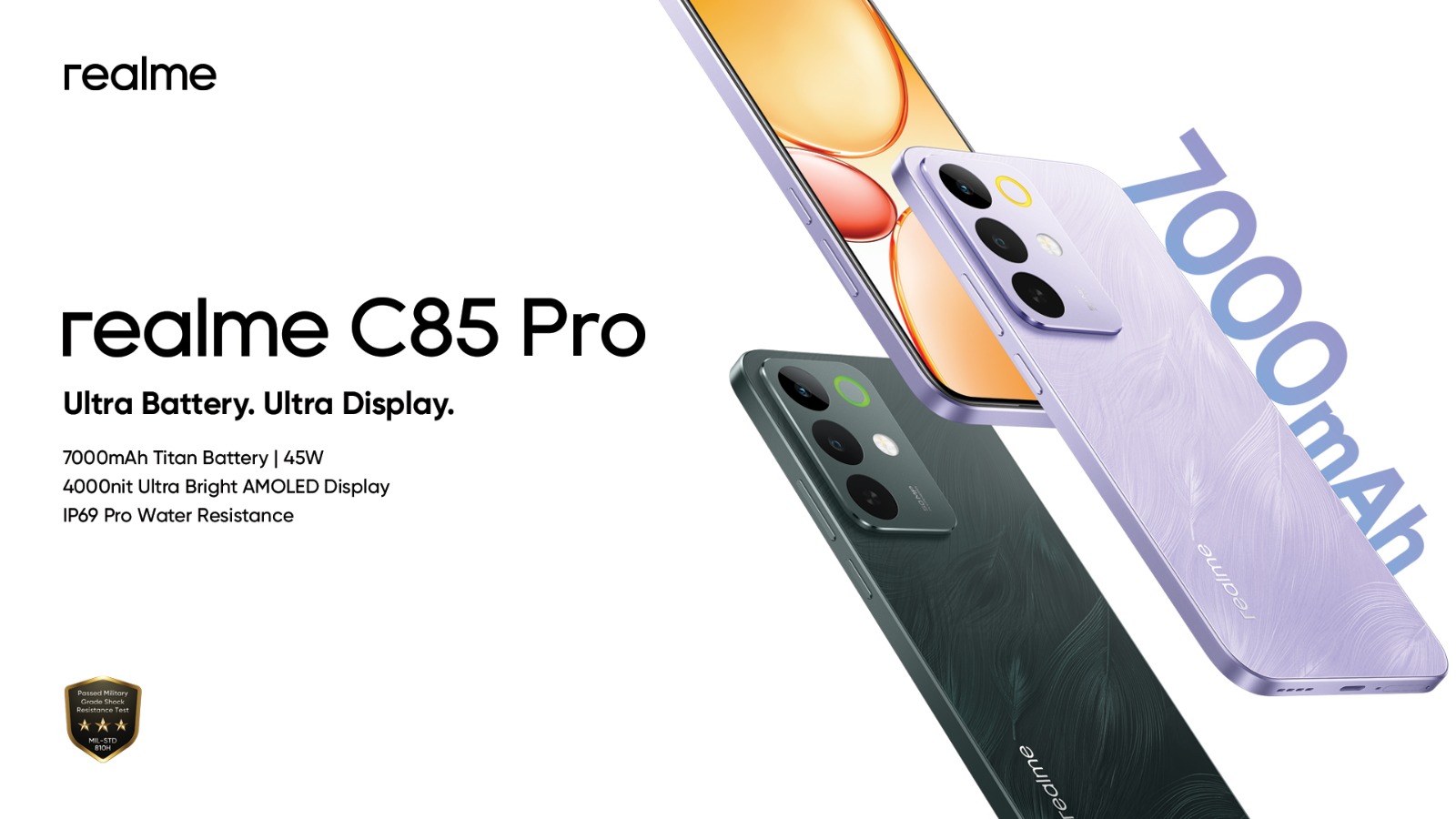 realme C85 Pro Sets a New Benchmark with Segment’s Best 4000nit AMOLED Display among 7000mAh Battery Phones, and IP69 Pro Durability