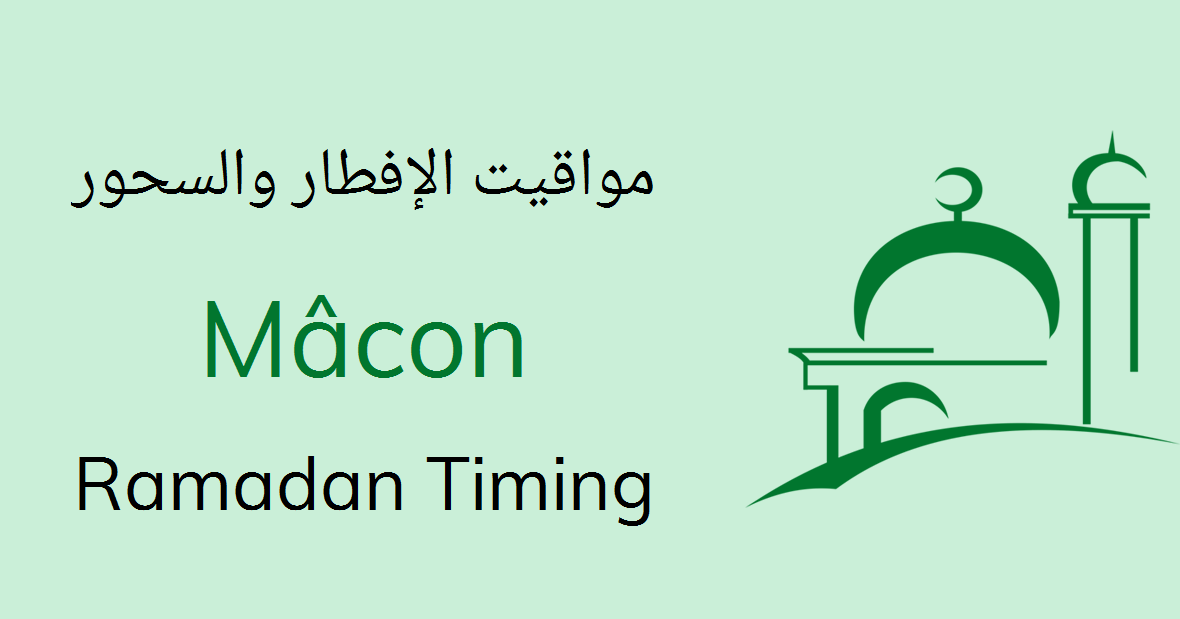 Calendrier Ramadan 2022 Macon