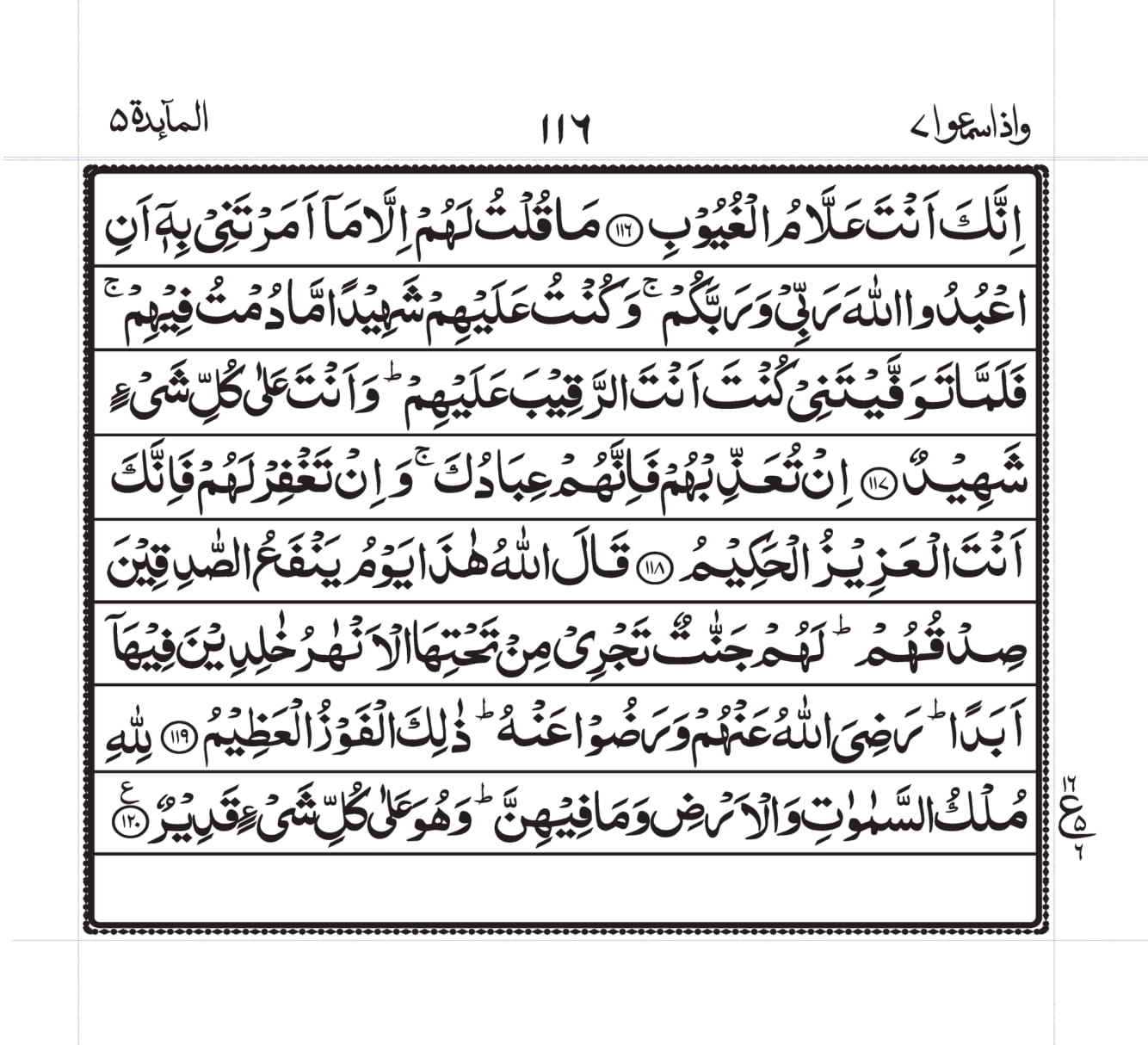 Surah Maidah 20
