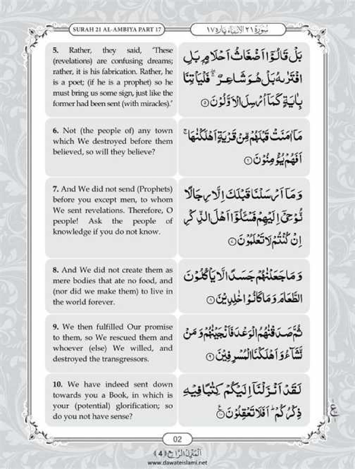 Surah Anbiya English PDF - Online Download English Translation PDF