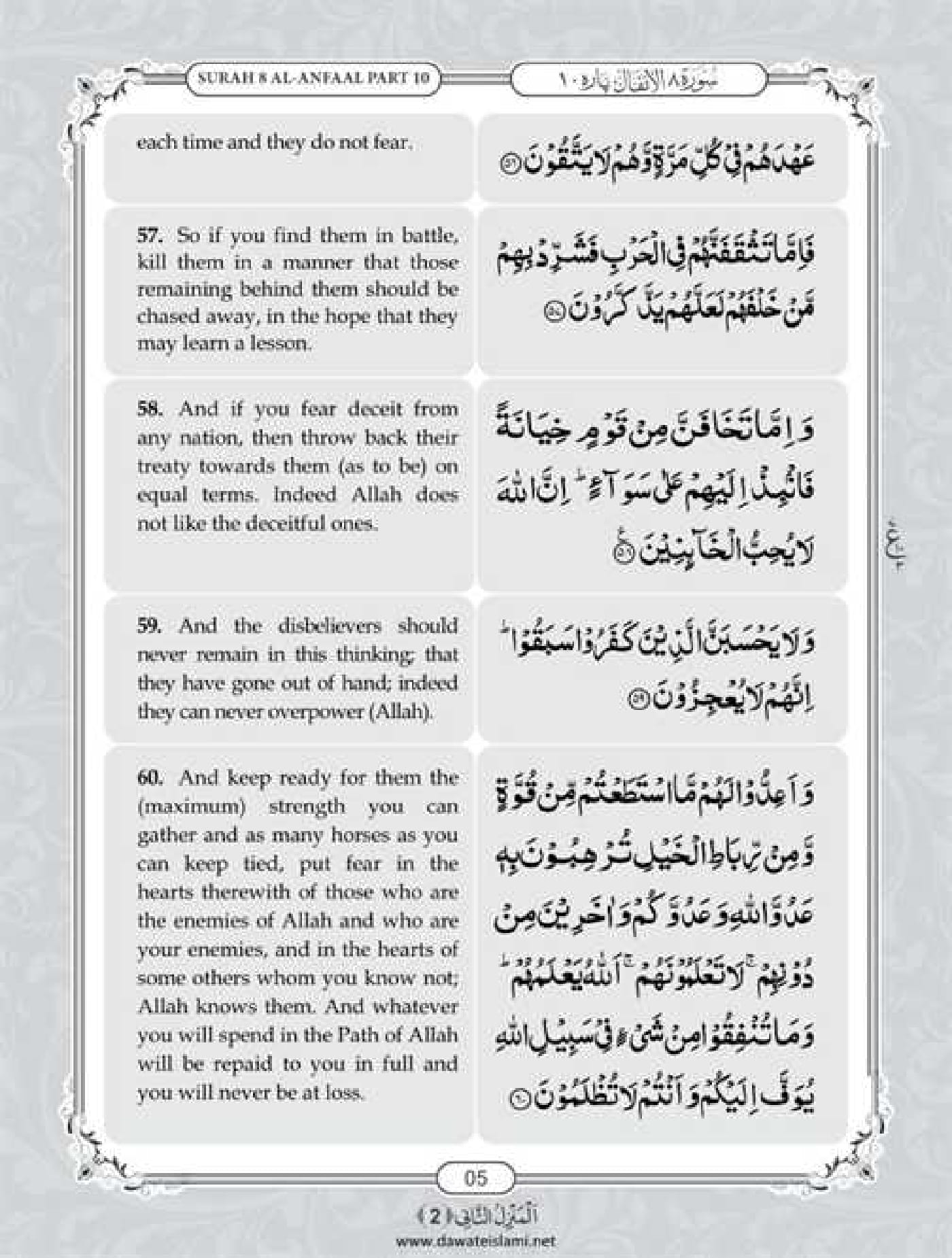 Surah Anfal English PDF - Online Download English Translation PDF