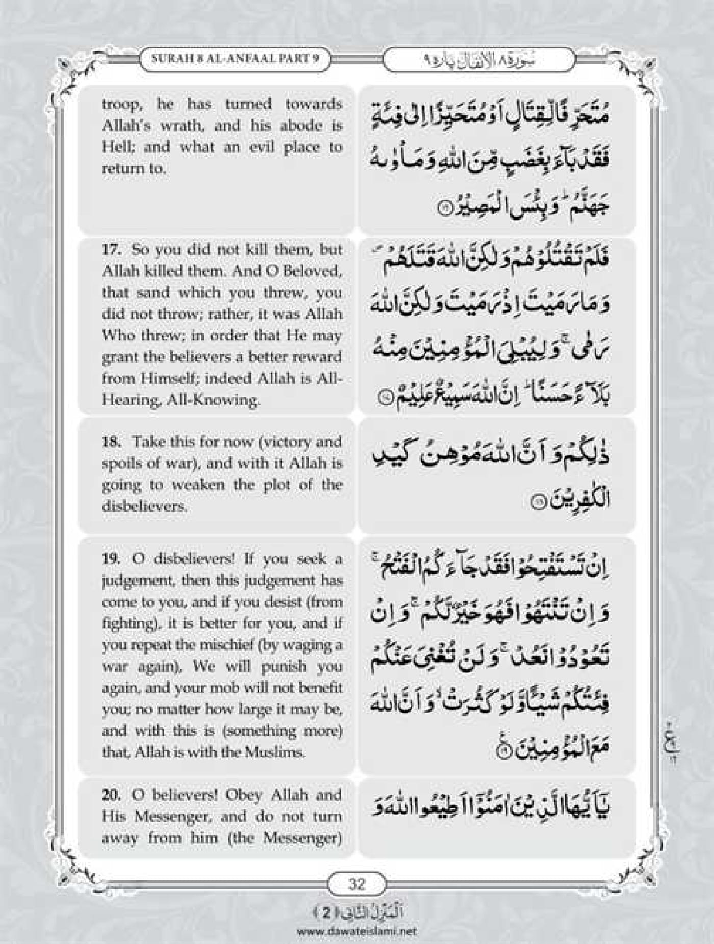 Surah Anfal English PDF - Online Download English Translation PDF