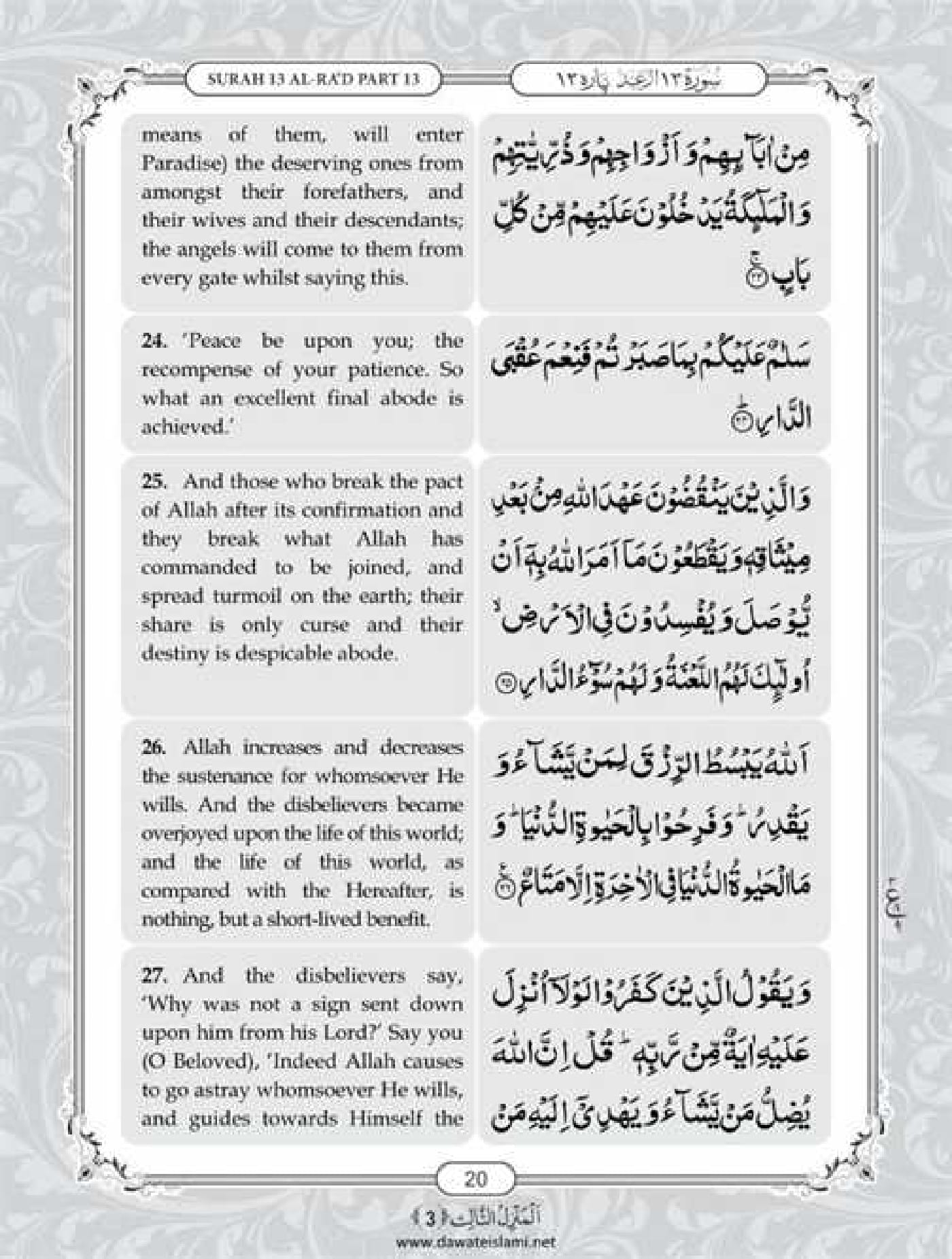 Surah Ar Rad English PDF - Online Download English Translation PDF