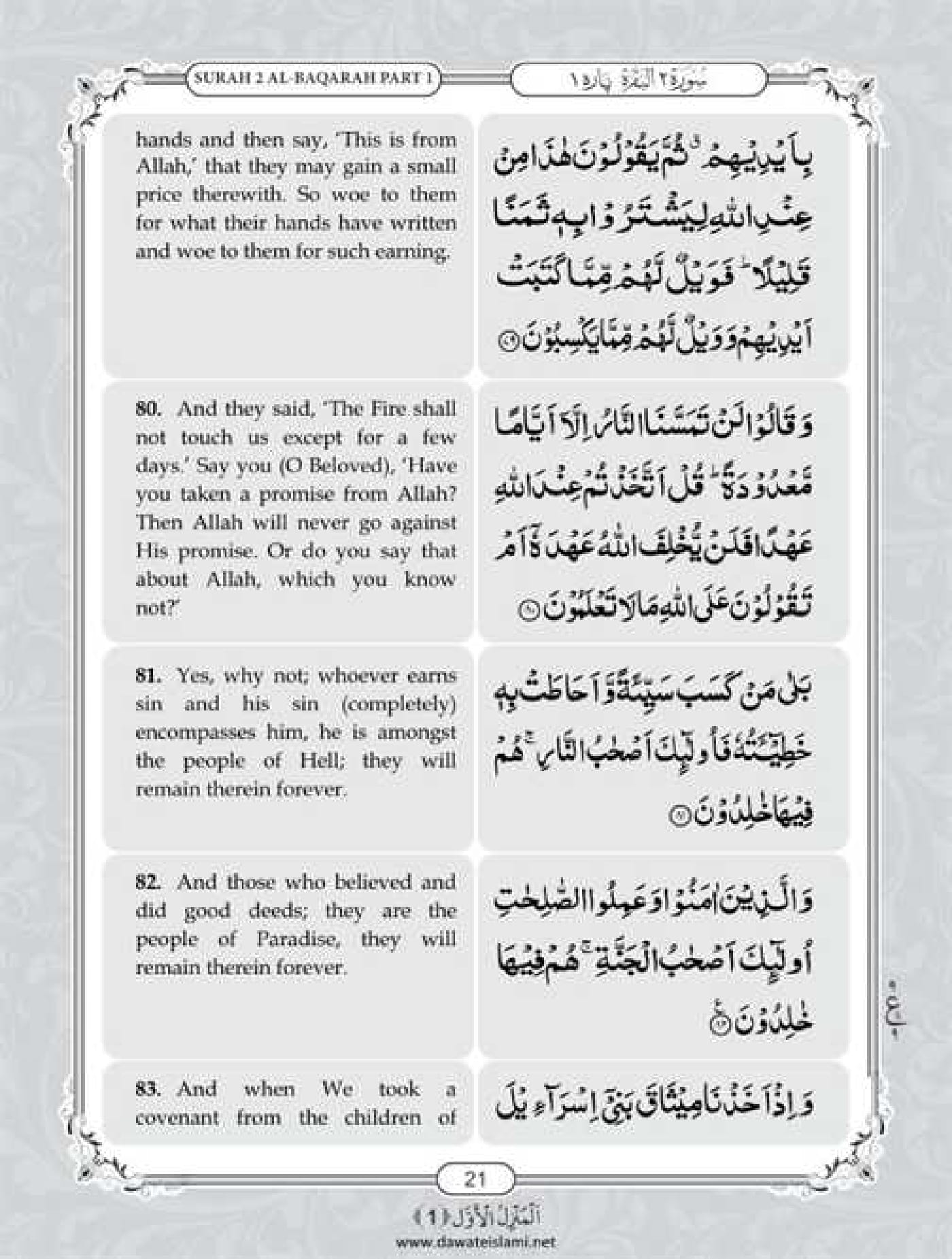 Surah Baqarah English PDF - Online Download English Translation PDF