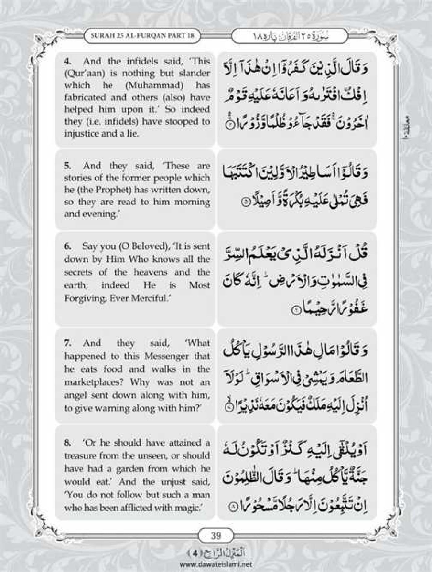 Surah Furqan English PDF - Online Download English Translation PDF