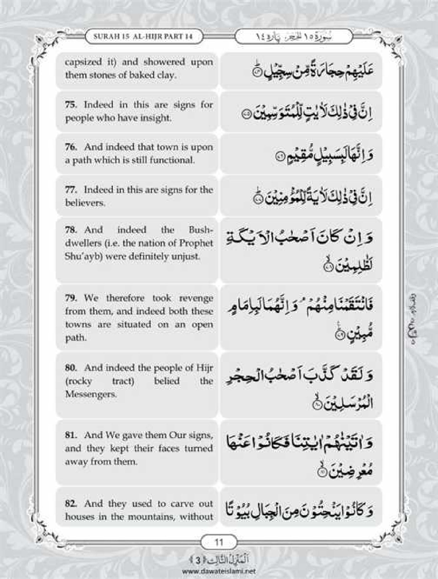 Surah Hijr English PDF - Online Download English Translation PDF