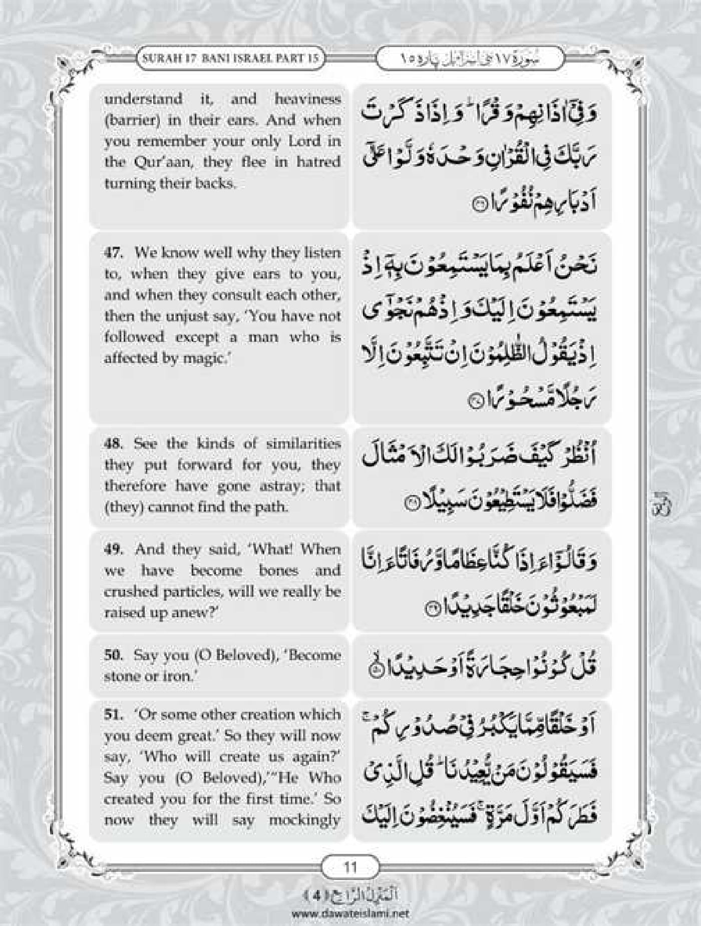 Surah Isra English PDF - Online Download English Translation PDF