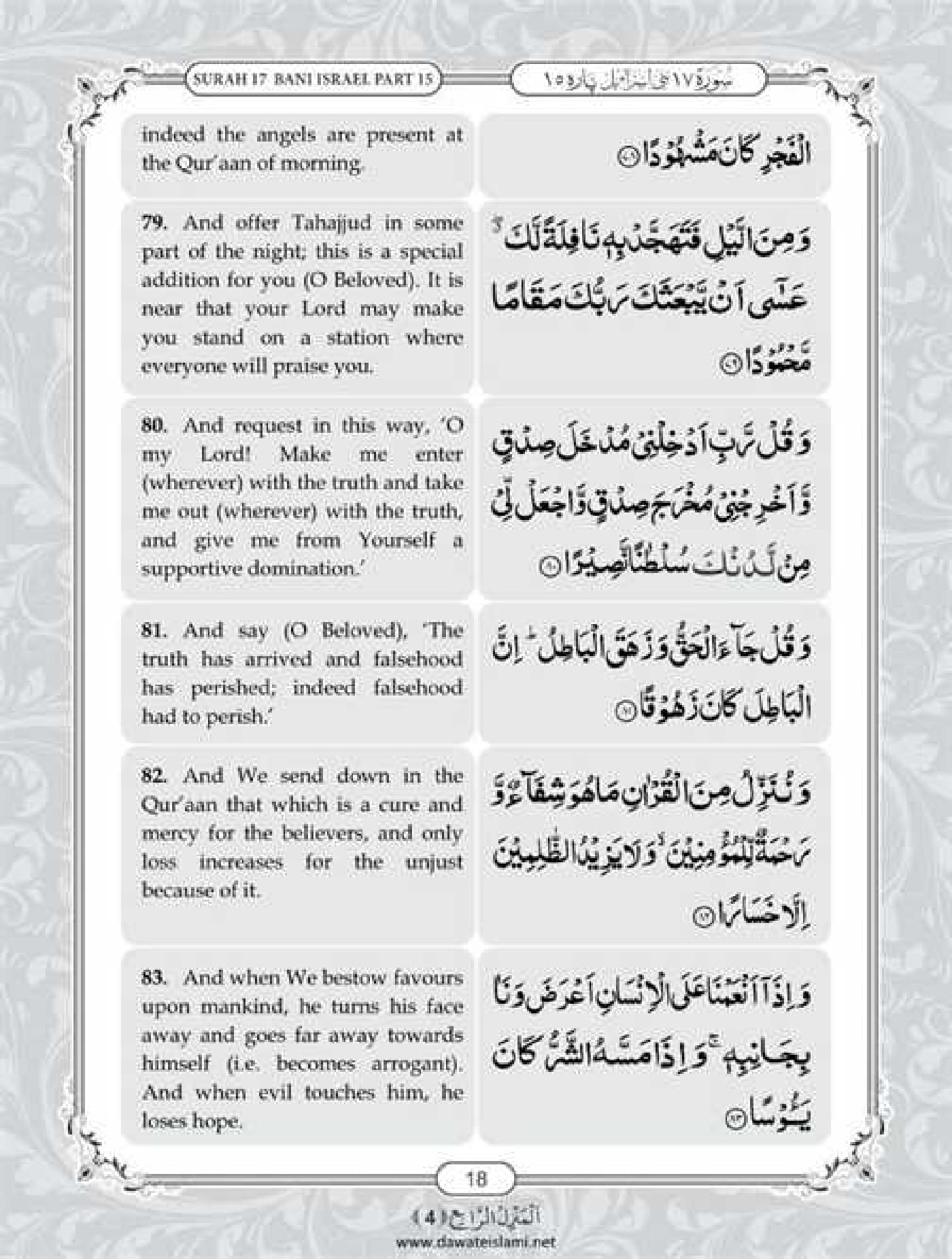 Surah Isra English PDF - Online Download English Translation PDF