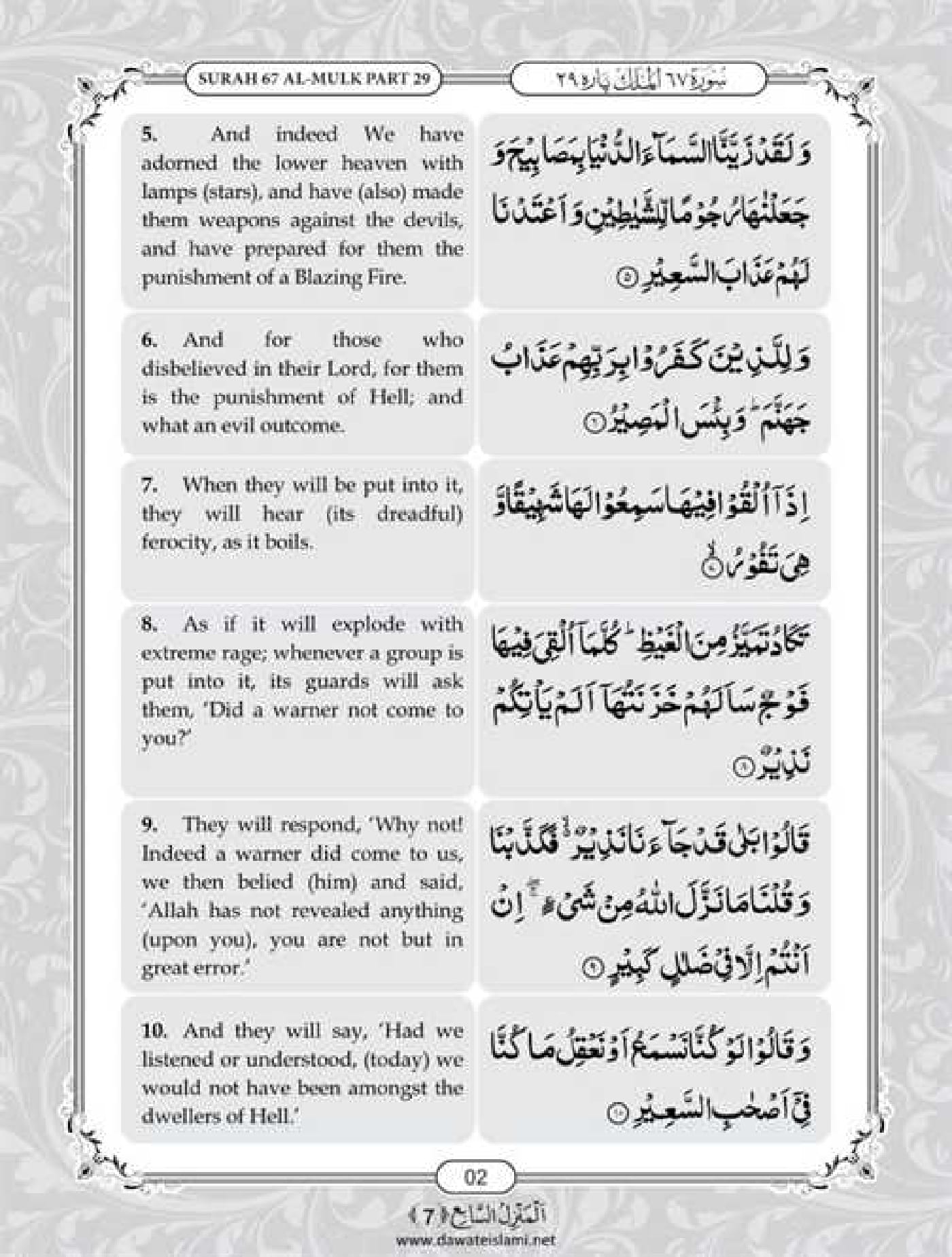 Surah Mulk English PDF - Online Download English Translation PDF