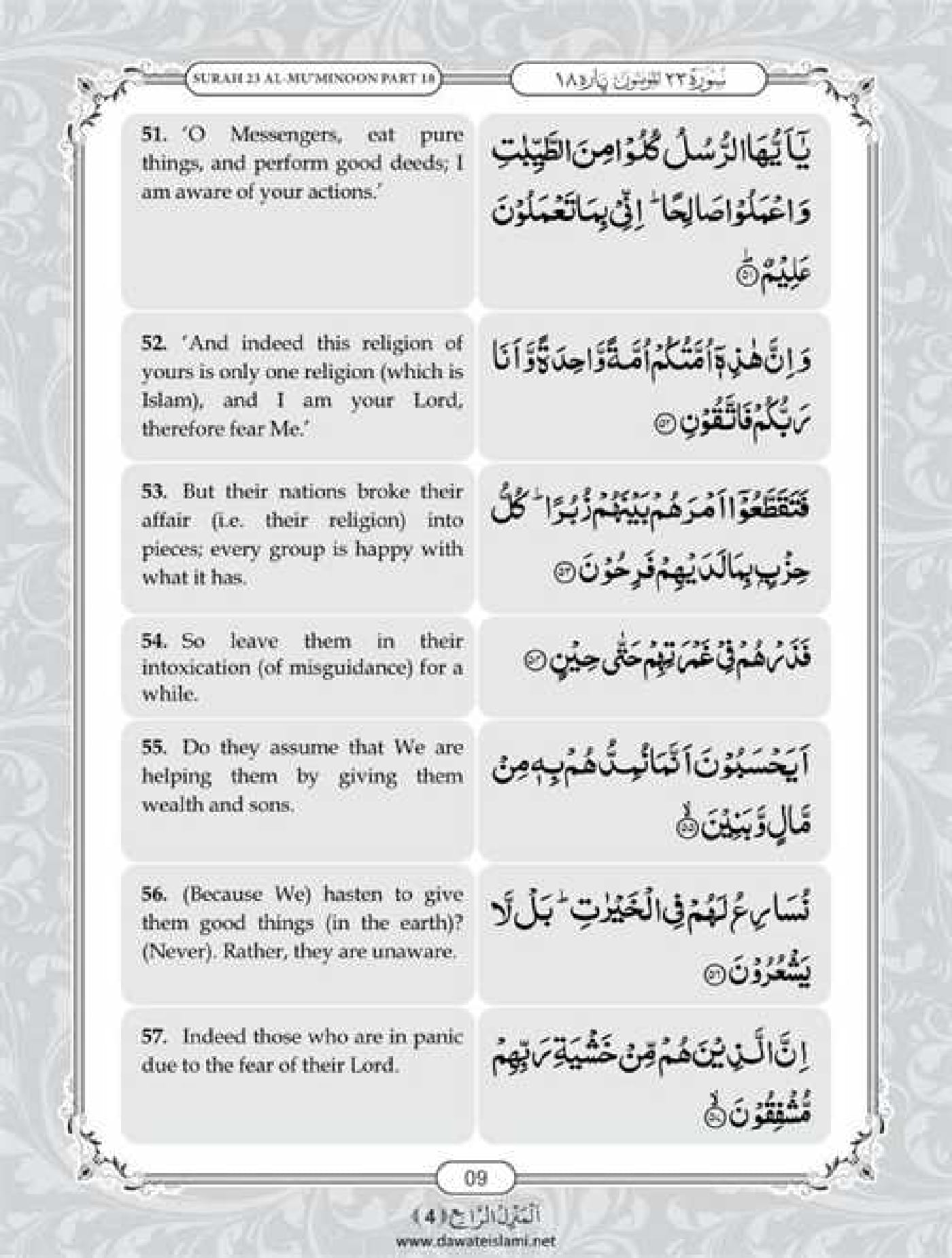 Surah Muminun English PDF - Online Download English Translation PDF