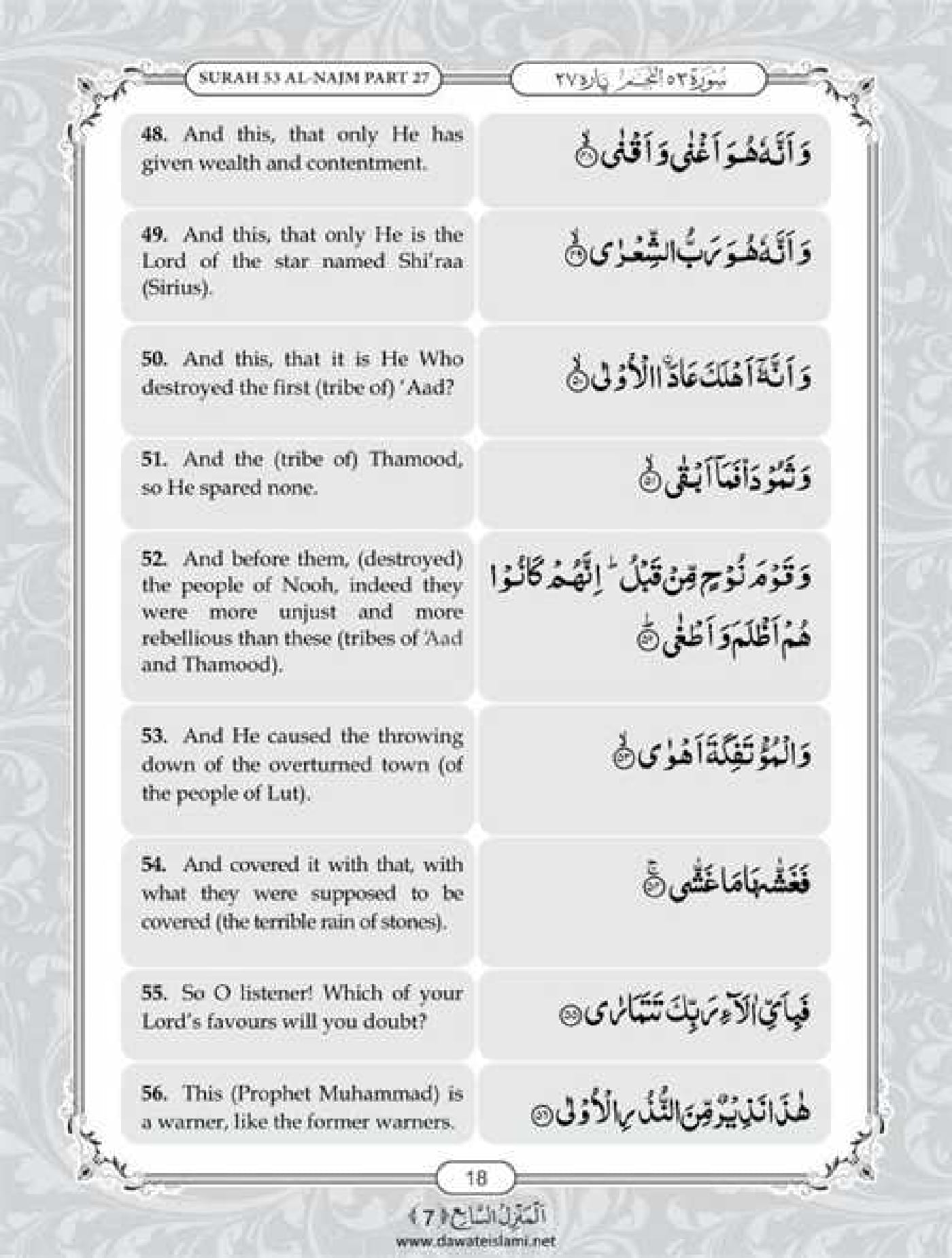 Surah Najm English PDF - Online Download English Translation PDF