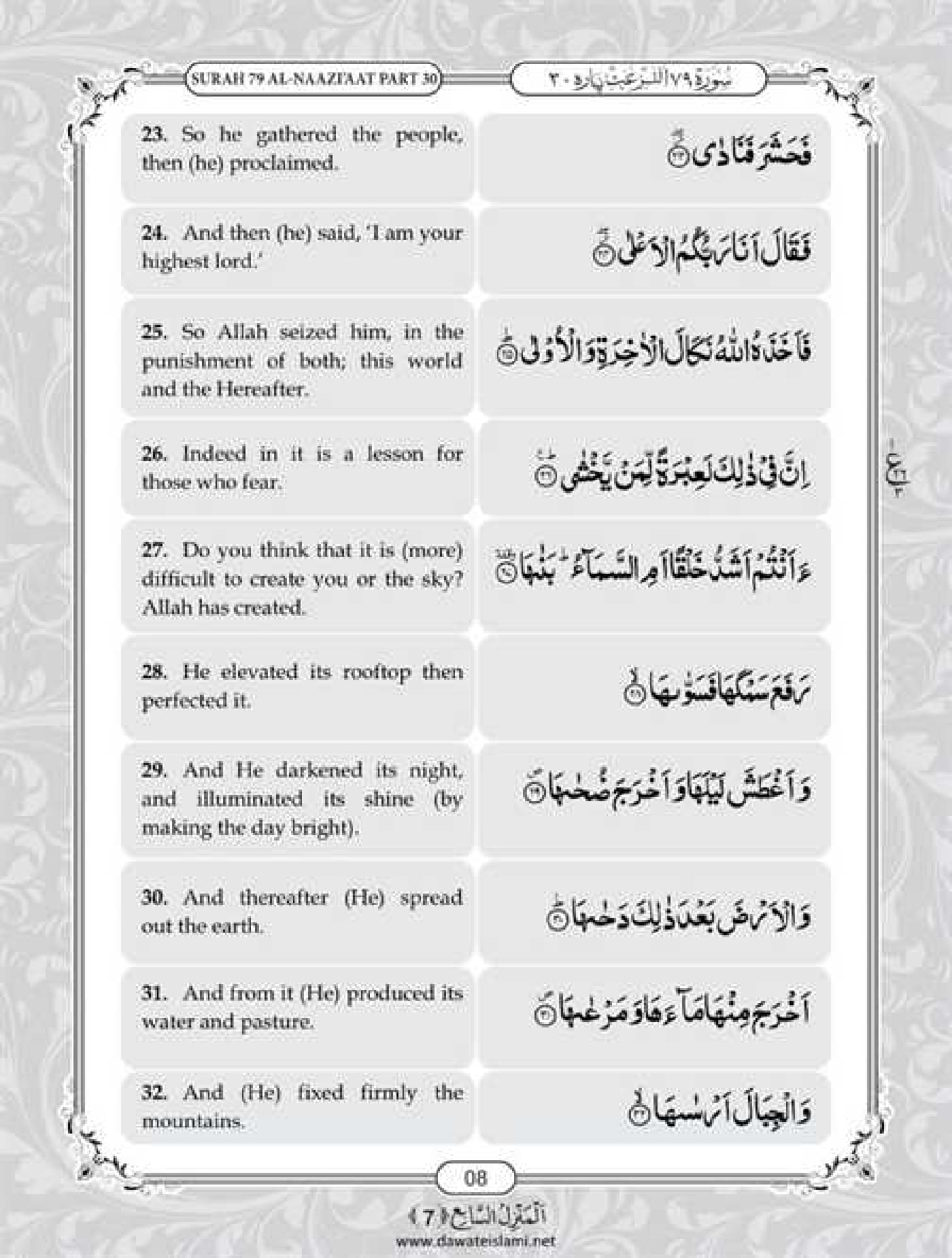 Surah Naziat English PDF - Online Download English Translation PDF