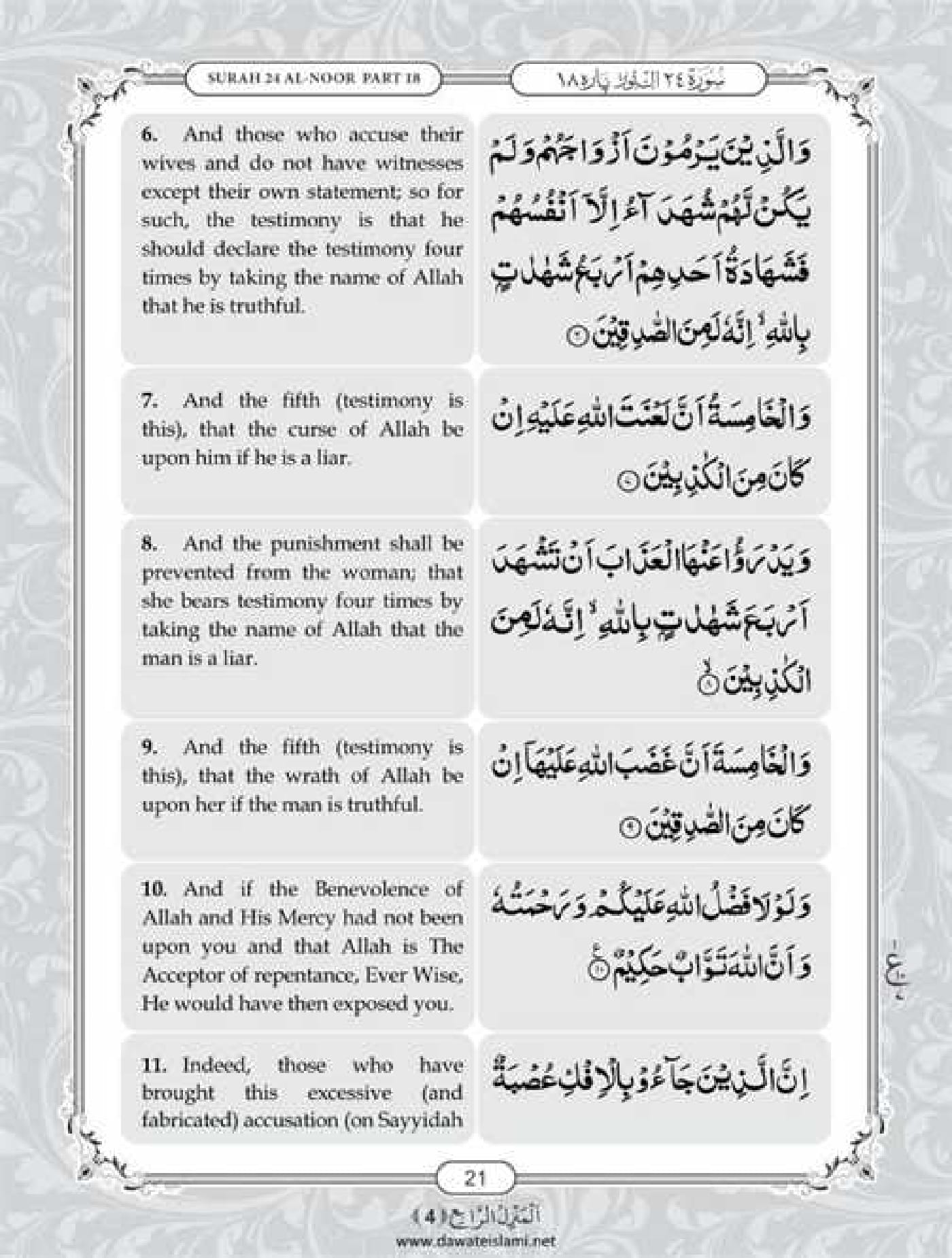 Surah Noor English PDF - Online Download English Translation PDF