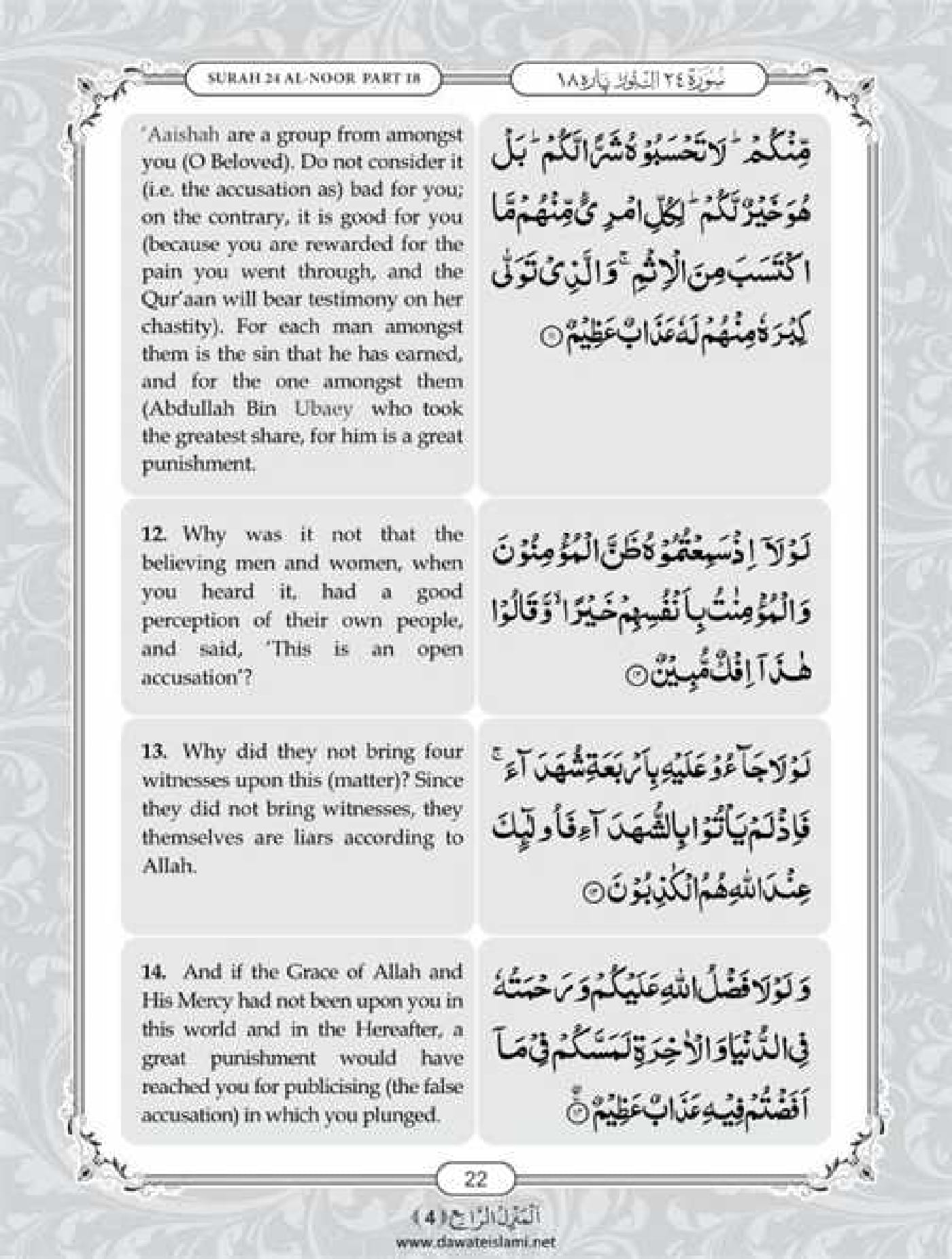 Surah Noor English PDF - Online Download English Translation PDF