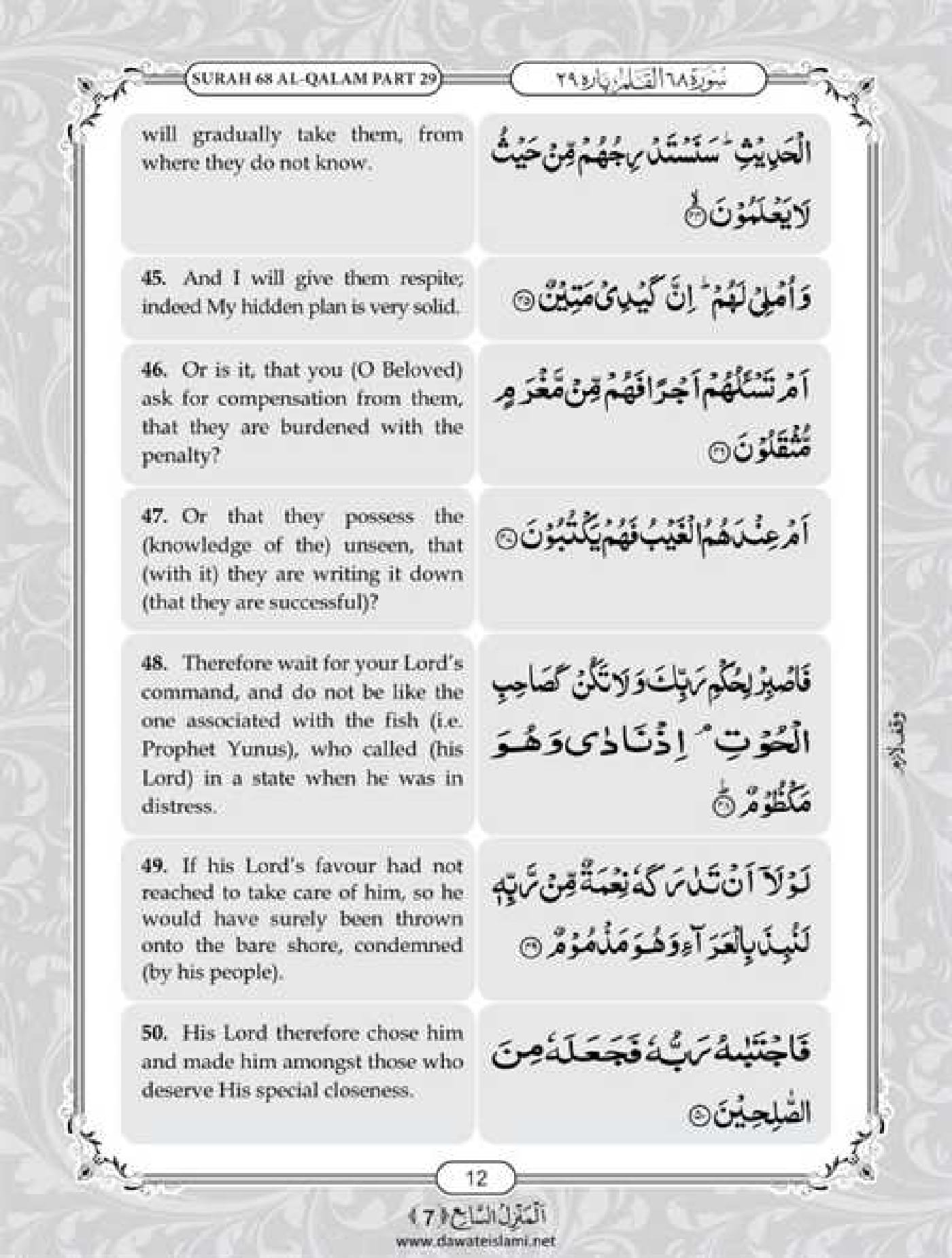 Surah Qalam English PDF - Online Download English Translation PDF