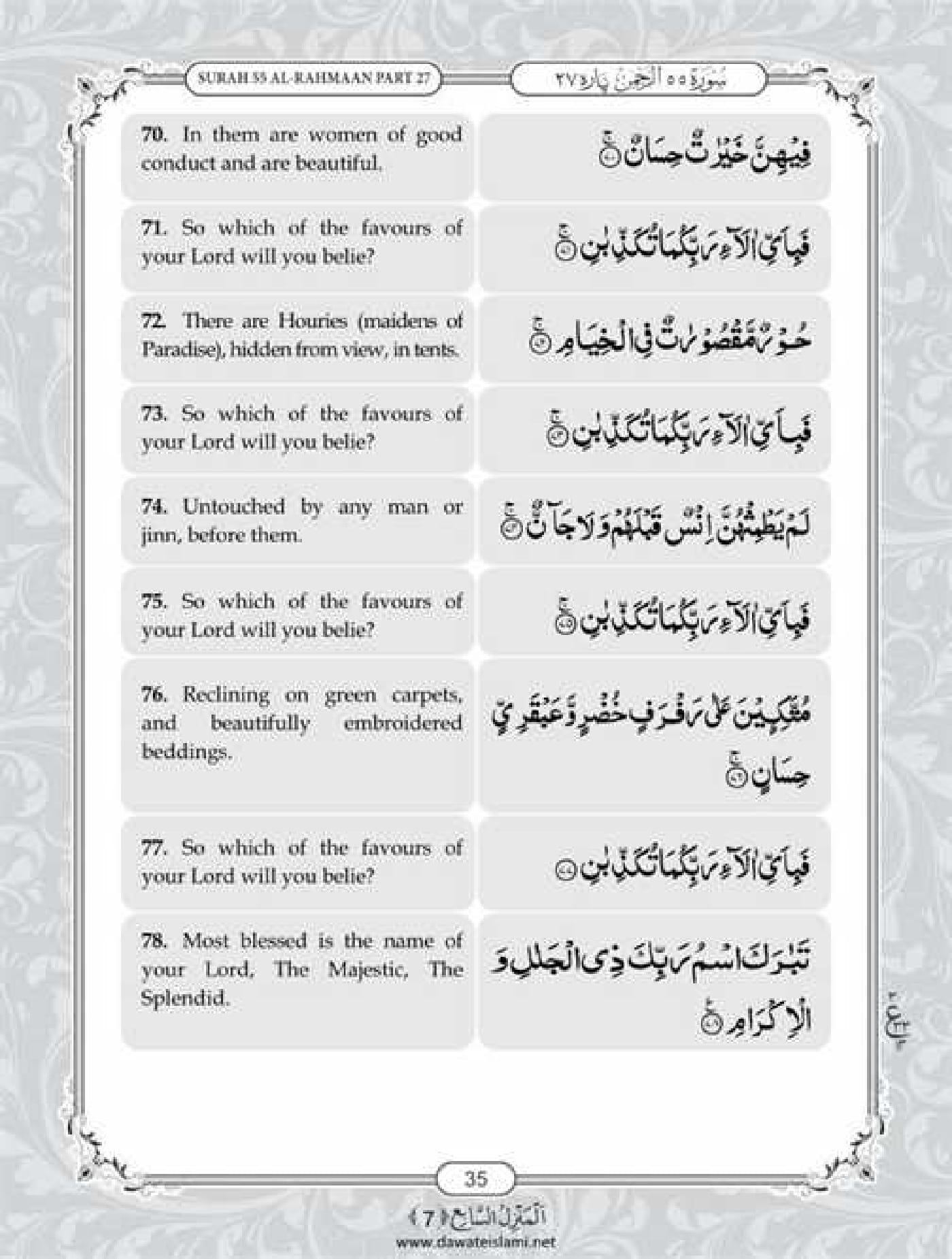 Surah Rahman English PDF - Online Download English Translation PDF