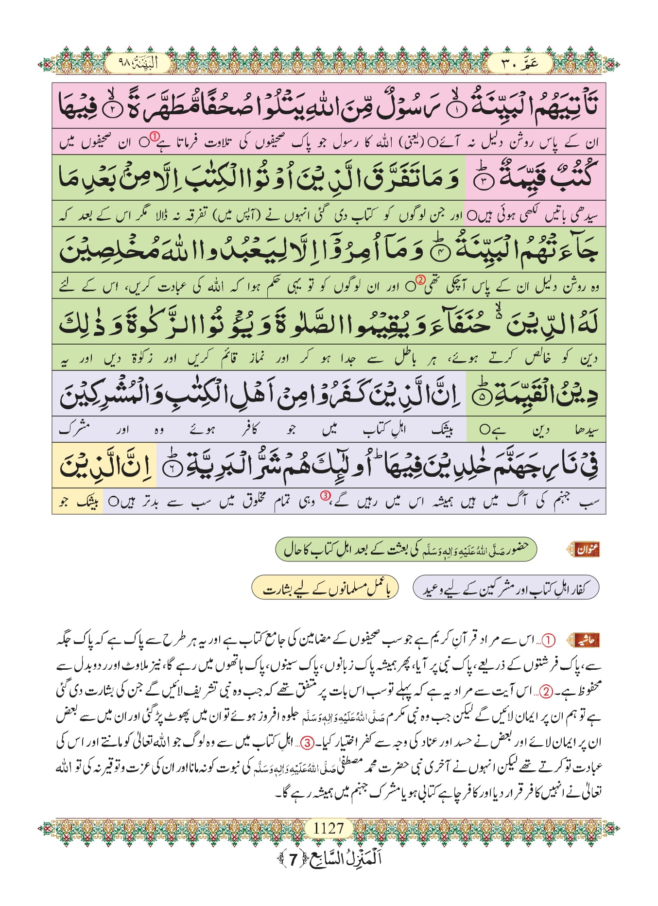 Surah Al Bayyinah With English Arabic And Urdu Transl