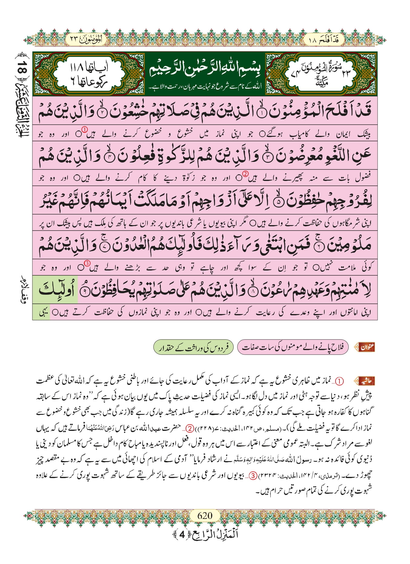Surah Muminun Urdu PDF Online Download Urdu Translation PDF