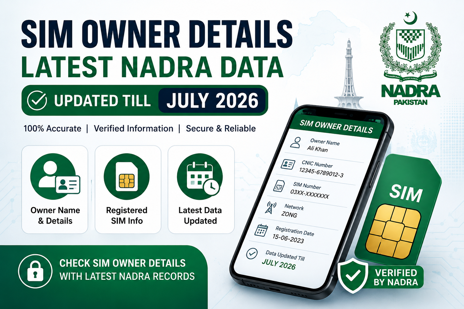Sim Owner Details Latest Nadra Data Updated till July 2026