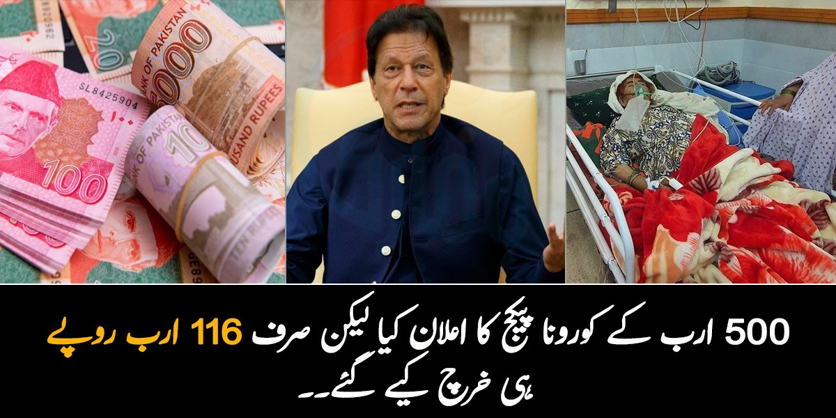 500 ارب کے کورونا پیکج کا اعلان کیا لیکن صرف 116 ارب روپے ہی خرچ کیے گئے۔۔ یہ عوامی پیسہ آخر کہاں جارہا ہے؟