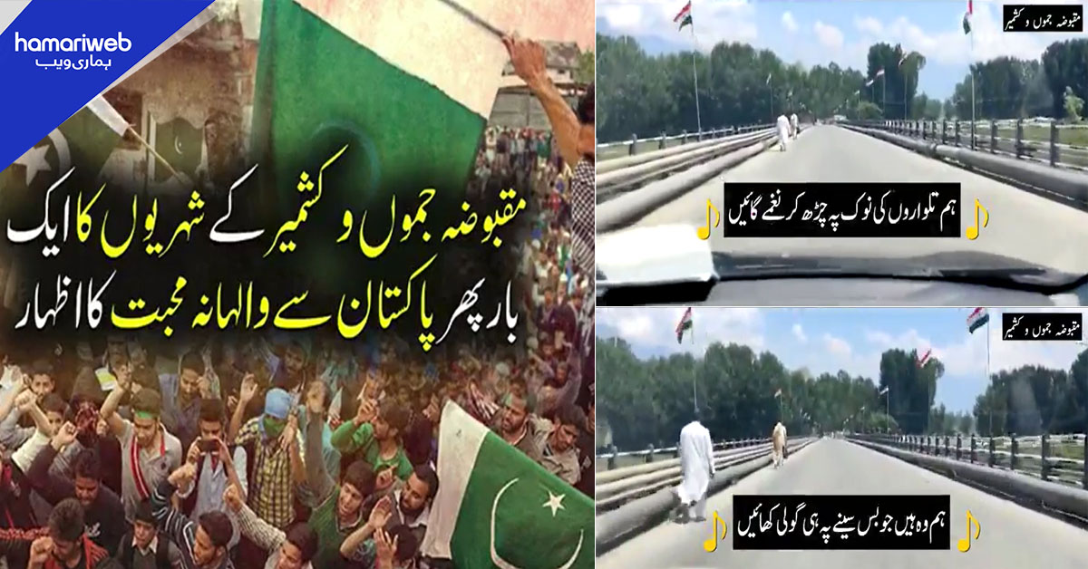 مقبوضہ کشمیر: ترنگوں کے سائے میں گزرنے والی کار میں پاکستانی نغمے کی گونج، ویڈیو وائرل