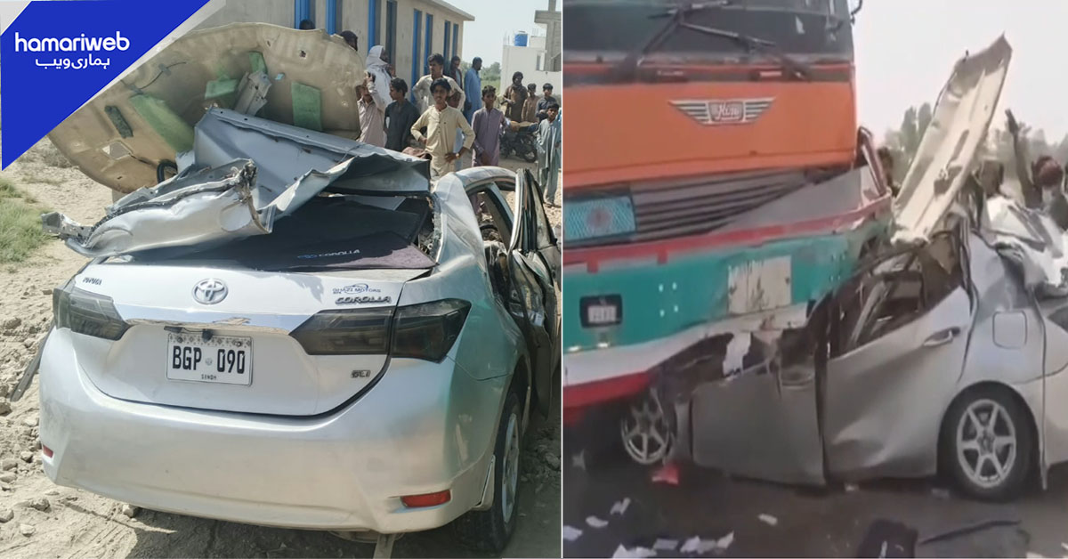 نوشہروفیروز بائی پاس پر خوفناک حادثہ: ٹریلر اور کار کے تصادم میں 4 افراد جاں بحق