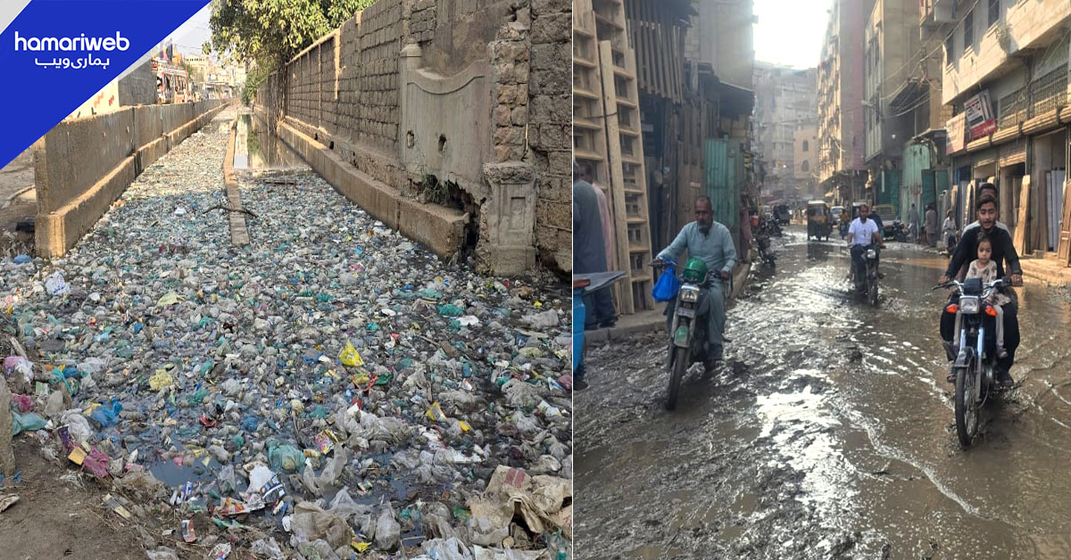 لیاری: سعید محمود شاہ روڈ پر کھلا نالہ، علاقہ مکینوں کی زندگیوں کو خطرات