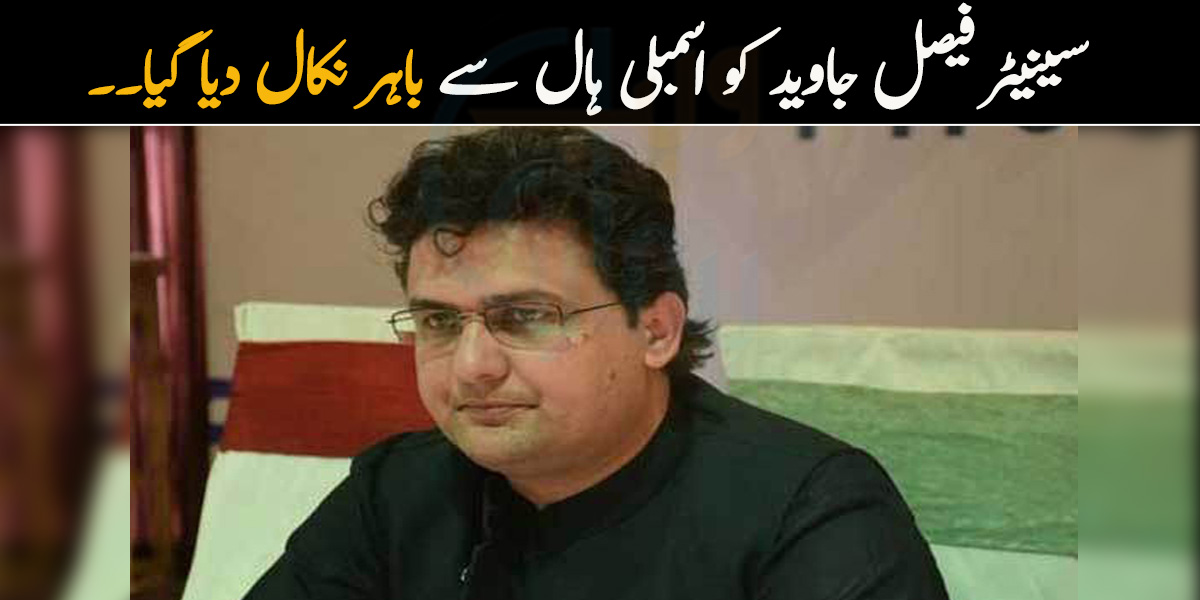  سینیٹر فیصل جاوید کو اسمبلی ہال سے باہر نکال دیا گیا۔۔