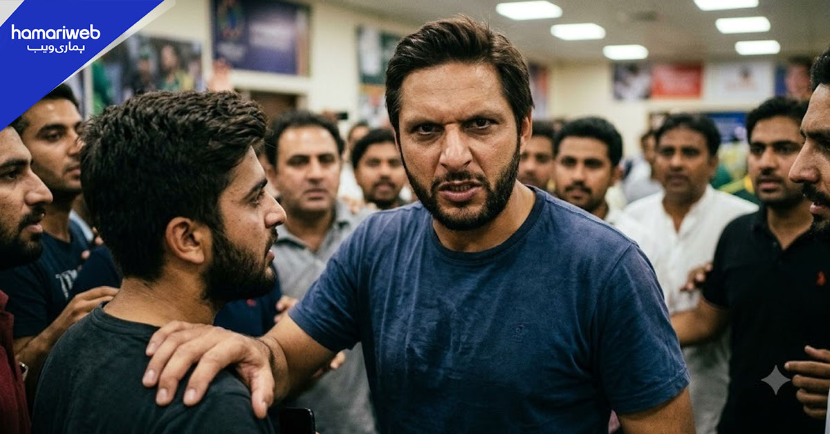 شاہد آفریدی کی مداح کو دھکا دینے کی ویڈیو وائرل، سوشل میڈیا پر تنقید