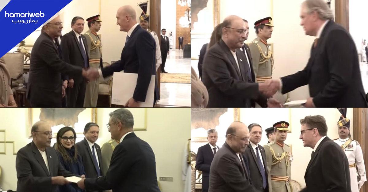 صدر مملکت کو چار ممالک کے سفیروں نے اسناد سفارت پیش کردیں