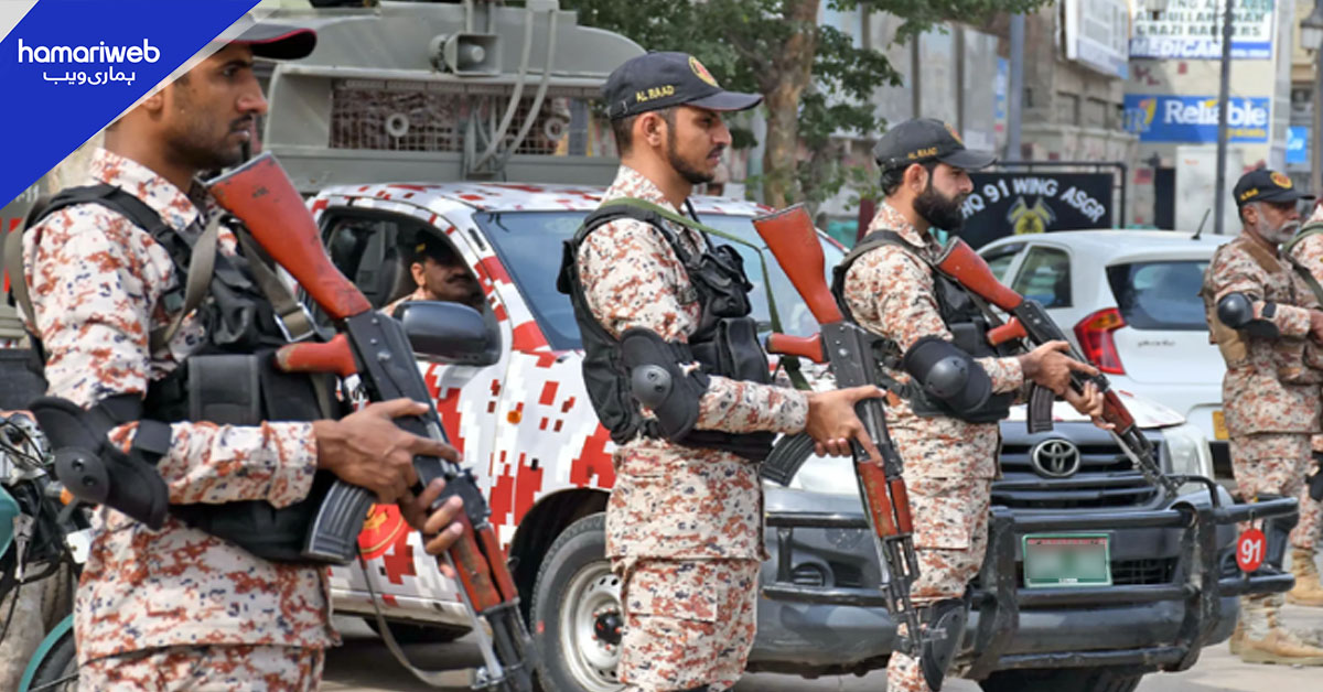 رینجرز کے ہاتھوں 4 رکنی ڈکیت گینگ گرفتار، اسلحہ، مسروقہ موبائل فون برآمد 