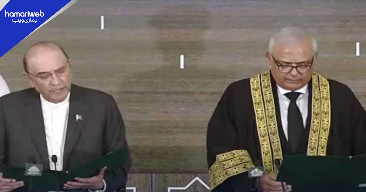 جسٹس امین الدین خان نے وفاقی آئینی عدالت کے پہلے چیف جسٹس کا حلف اٹھا لیا