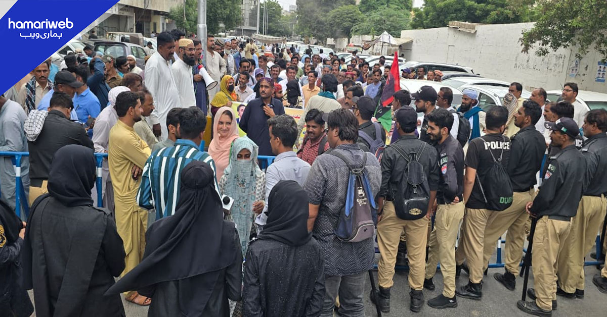 اندرون سندھ کے اساتذہ کے احتجاج پر پولیس ایکشن: مظاہرین کو سی ایم ہاؤس جانے سے روک دیا گیا