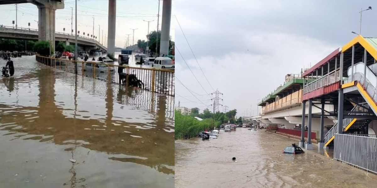 بارش ہوئی اور شہر پانی پانی ہوگیا ۔۔ دیکھے کراچی میں ہونے والی بارش کے بعد کے مناظر