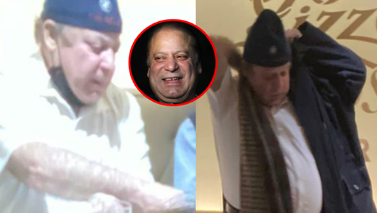 نواز شریف بیماری کی حالت میں پیزا کھانے پہنچ گئے، تصاویر پر لوگوں کے دلچسپ تبصرے