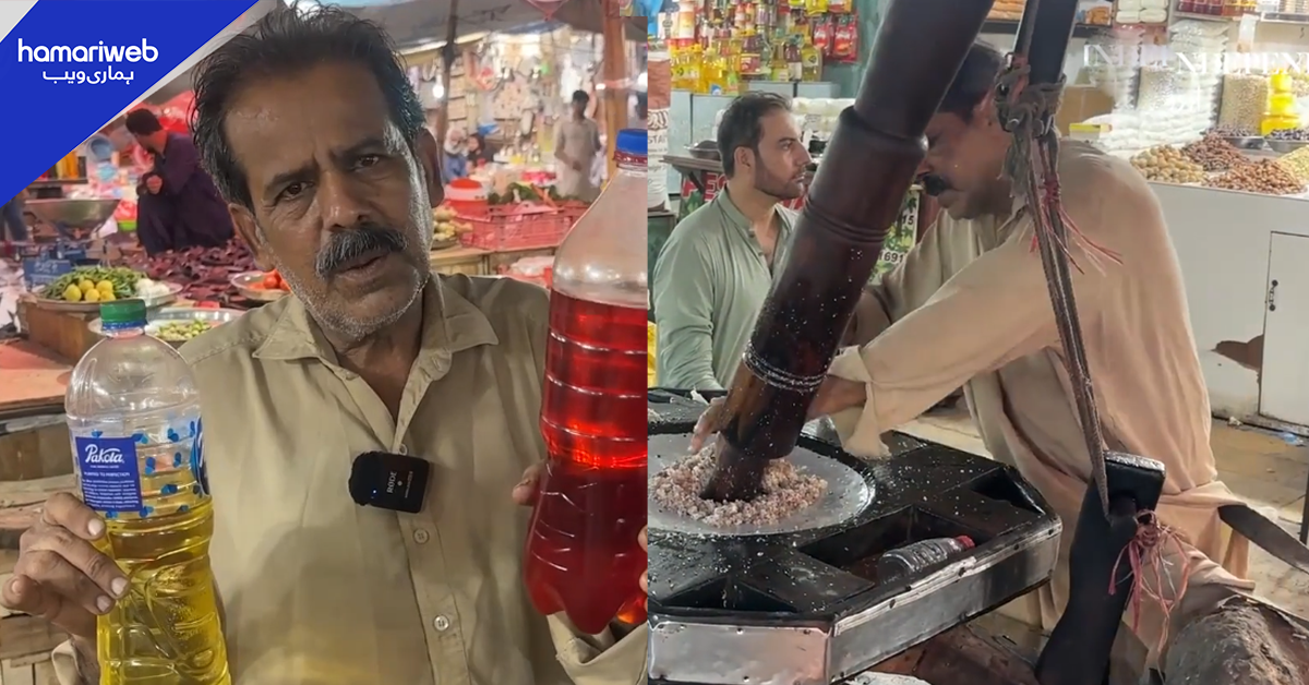 کراچی کے 54 سالہ کاریگر جو آج بھی ہاتھ سے چلنے والے کولہو کے ذریعے تیل نکالتے ہیں