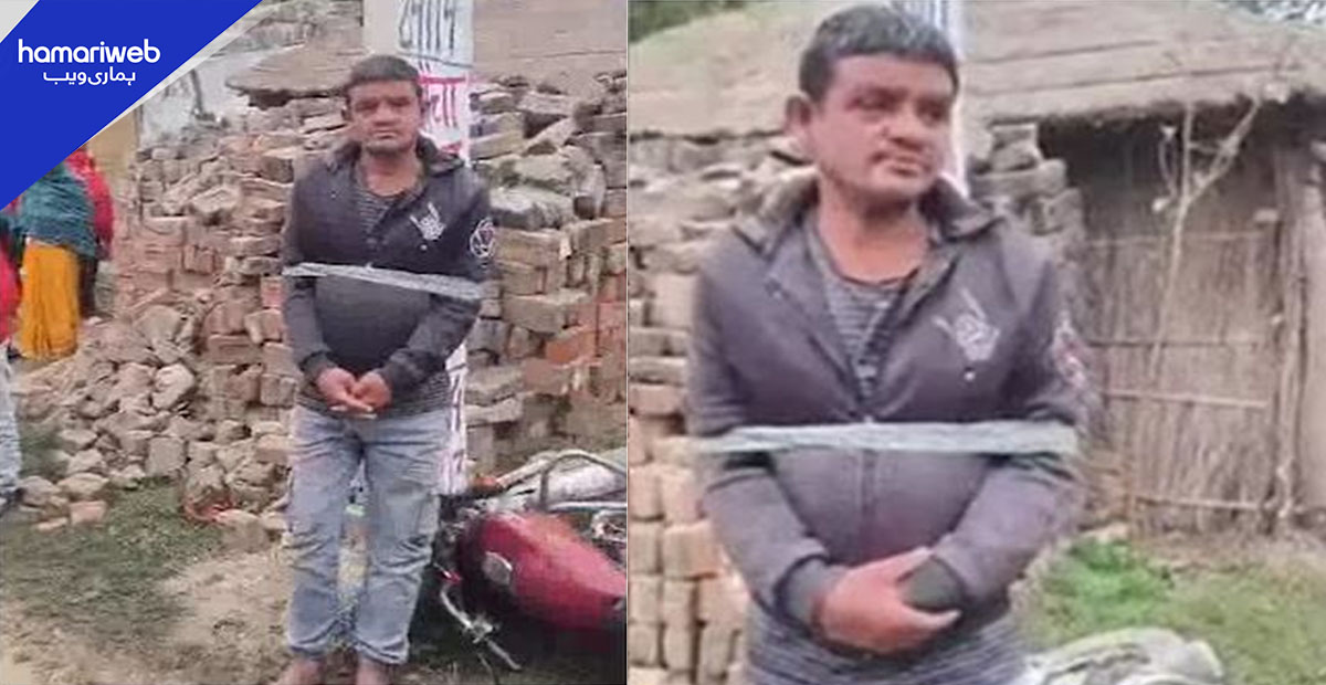 بھارتی ریاست بہار میں ہندوتوا غنڈوں کا کھمبے سے باندھ کر مسلمان پر تشدد
