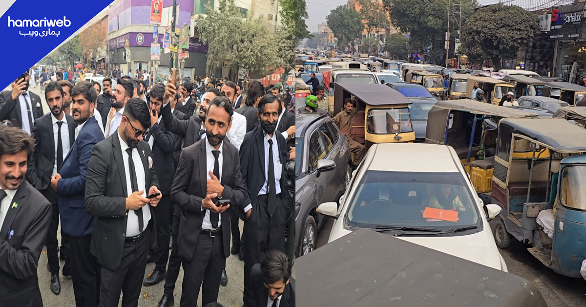 کراچی: وکلاء کے احتجاج کے باعث ایم اے جناح روڈ بند ،ٹریفک کی روانی متاثر