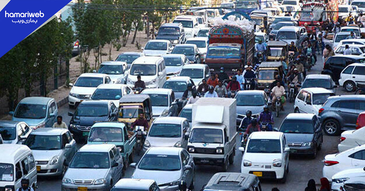کراچی: شہر کی اہم شاہراہوں پر شدید ٹریفک جام، شہریوں کو آمدورفت میں مشکلات