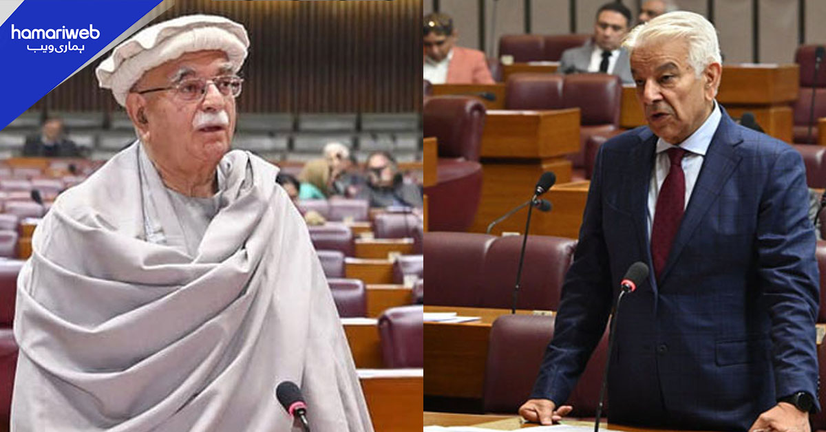 قومی اسمبلی میں فوج سے متعلق بیان پر محمود اچکزئی قائم، خواجہ آصف کا شدید ردعمل