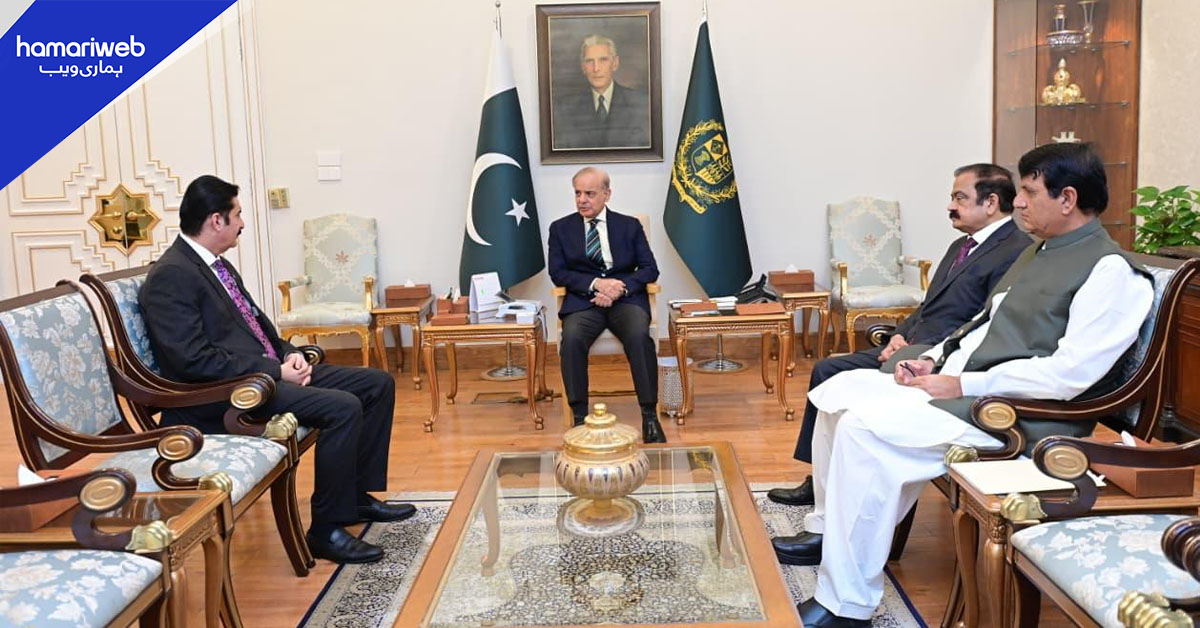 وزیراعظم شہباز شریف سے گورنر خیبر پختونخوا فیصل کریم کنڈی کی ملاقات