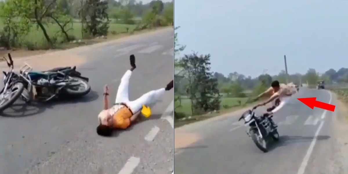 موٹر سائیکل چلانے کے دوران کرتب دکھانا مہنگا پڑ گیا۔۔ لڑکے کی سڑک پر موٹر سائیکل چلاتے وقت کی ایسی ویڈیو جس نے دل دہلا دیے