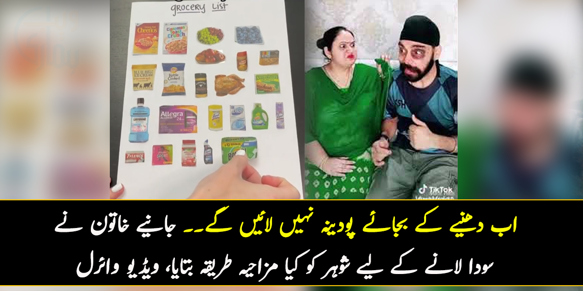 اب دھنیے کے بجائے پودینہ نہیں لائیں گے۔۔ جانیے خاتون نے سودا لانے کے لیے شوہر کو کیا مزاحیہ طریقہ بتایا، ویڈیو وائرل