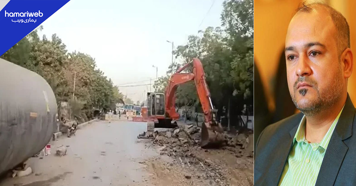 یونیورسٹی روڈ پر ترقیاتی کام شہریوں کے لیے عذاب بن گیا، علی خورشیدی